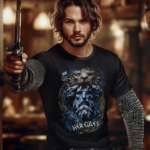 t shirt mockup featuring an ai created man with a sword in an epic adventure trilogy inspired setting m53492 150x150