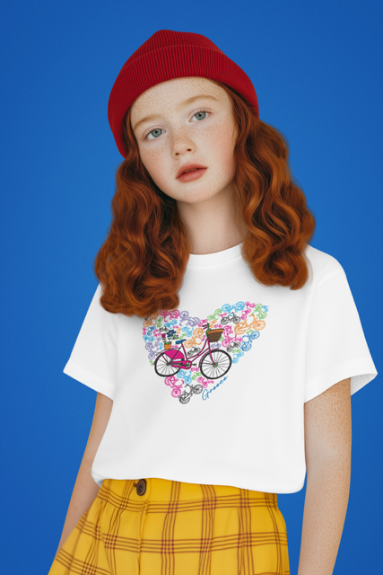 t shirt mockup of an ai generated girl with freckles standing against a customizable background m56028